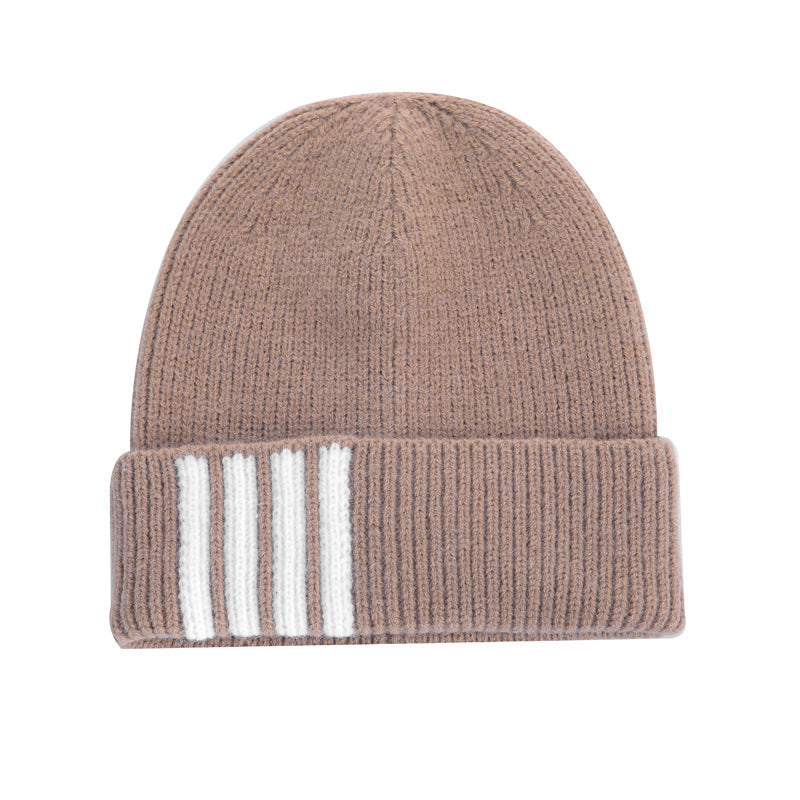Wholesale Knitted Hat Simple Striped Woolen Hat