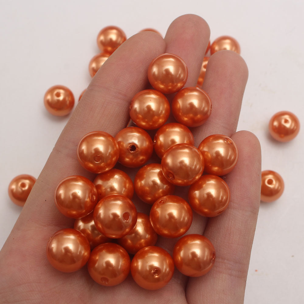Wholesale 6-30MM Orange ABS Imitation Pearl DIY Loose Beads