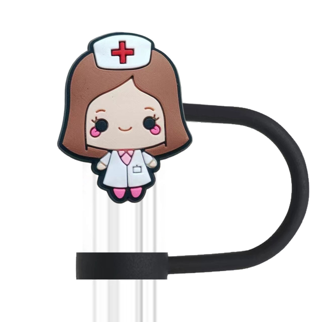 Wholesale 10pcs PVC 2-3cm Medical Series Cute Straw Cover Cup Decoration