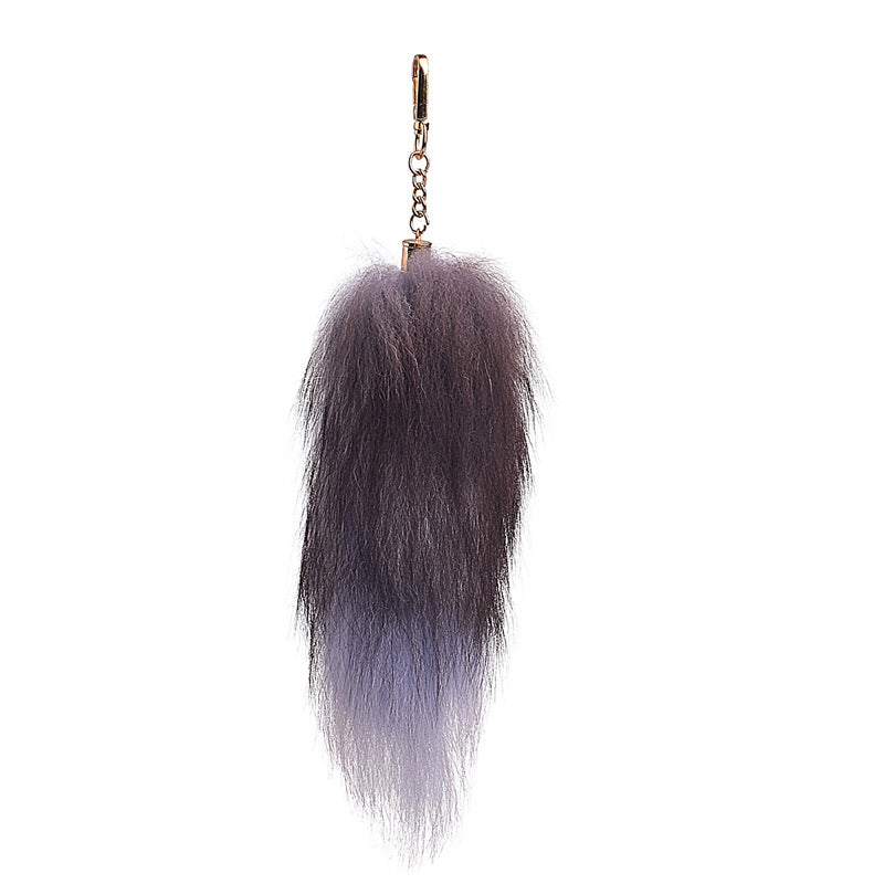 Wholesale of Oversized Fox Hair Pendant Keychains