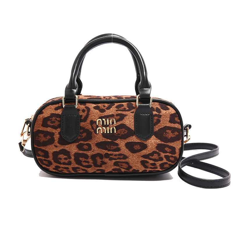 Wholesale Vintage Handheld Pillow Bag Single Shoulder Leopard Print Bag