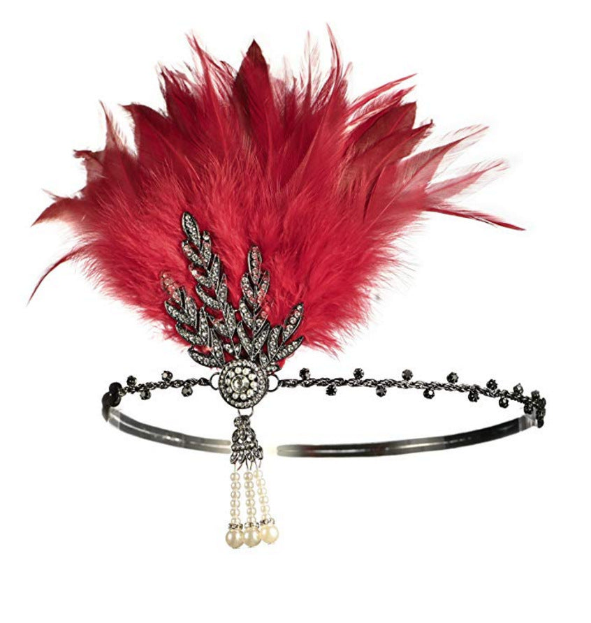 Wholesale Pearl Feather Alloy Headband