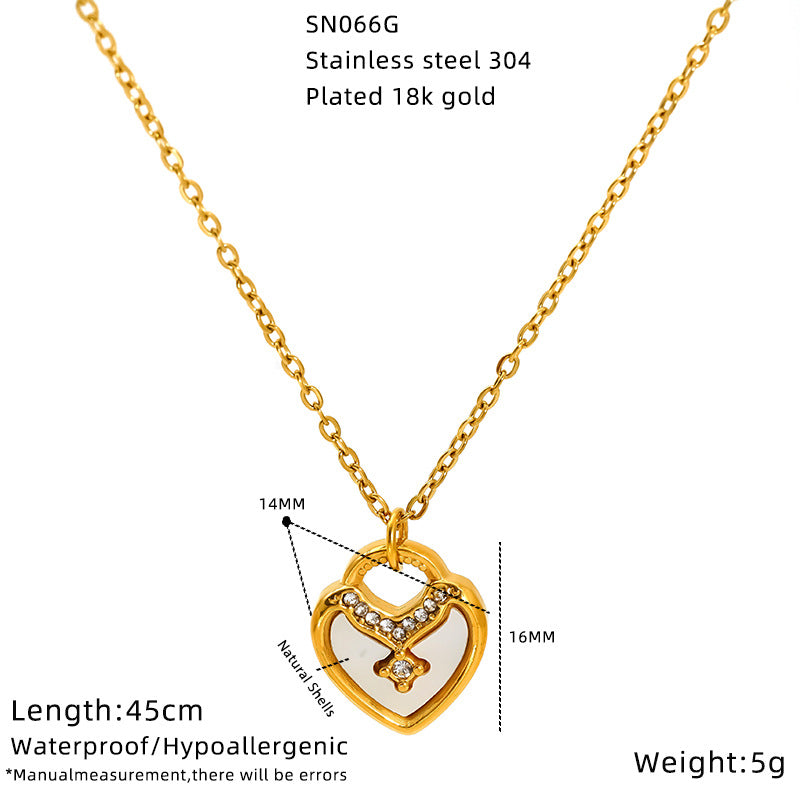 Wholesale temperament niche pearl necklace stainless steel clavicle chain