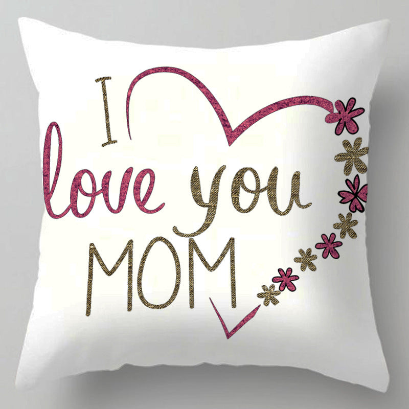 Wholesale Mother's Day Festive Bedside Cushion Linen Throw Pillow Cover