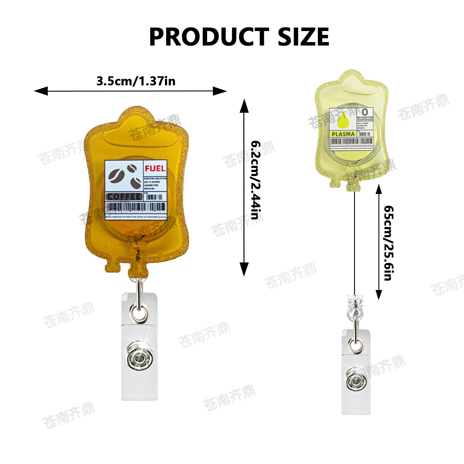Wholesale Oil Medication bag medical acrylic badge reel retractable easy to pull