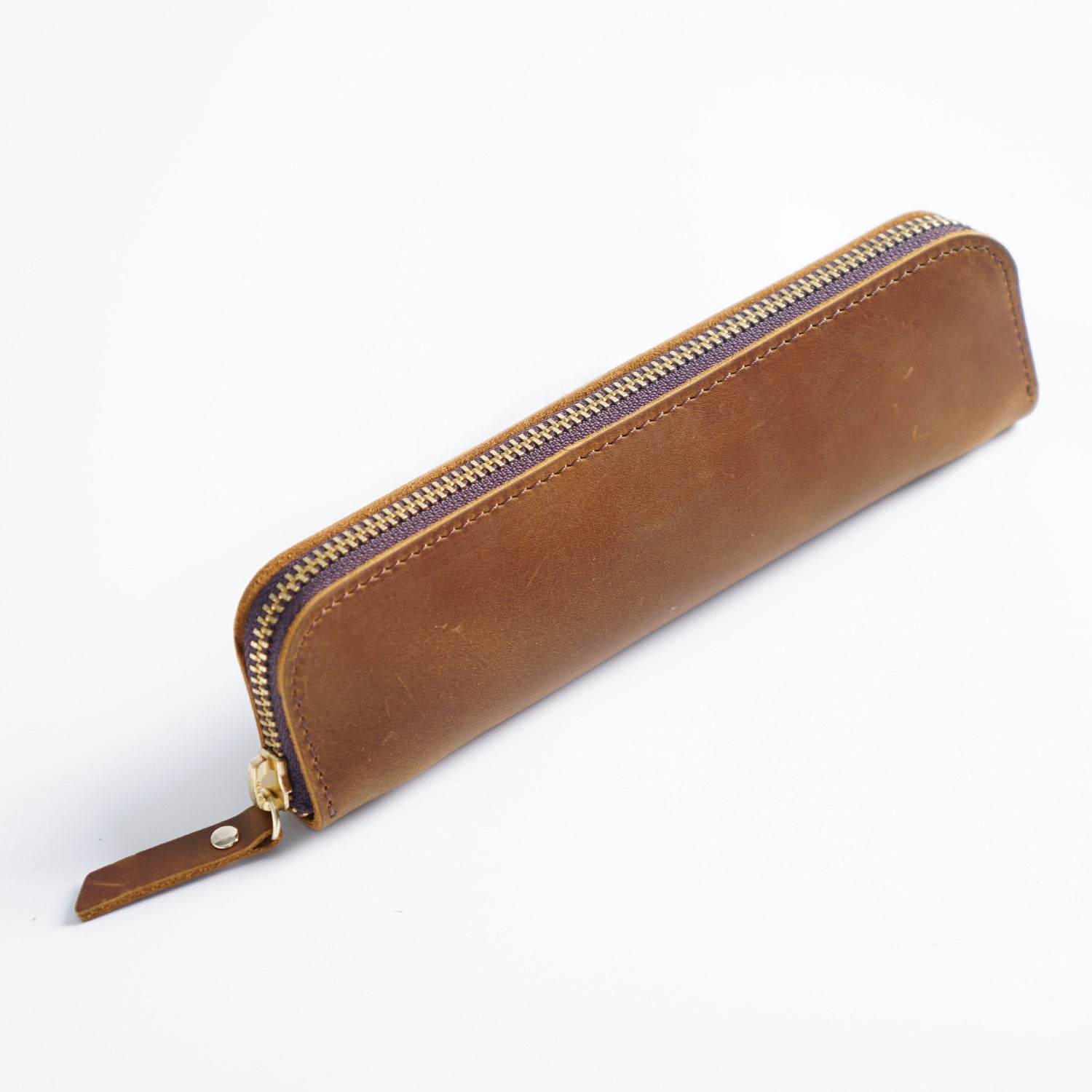 Wholesale Leather Zipper Zipper Mini Small Portable Simple Pen Bag