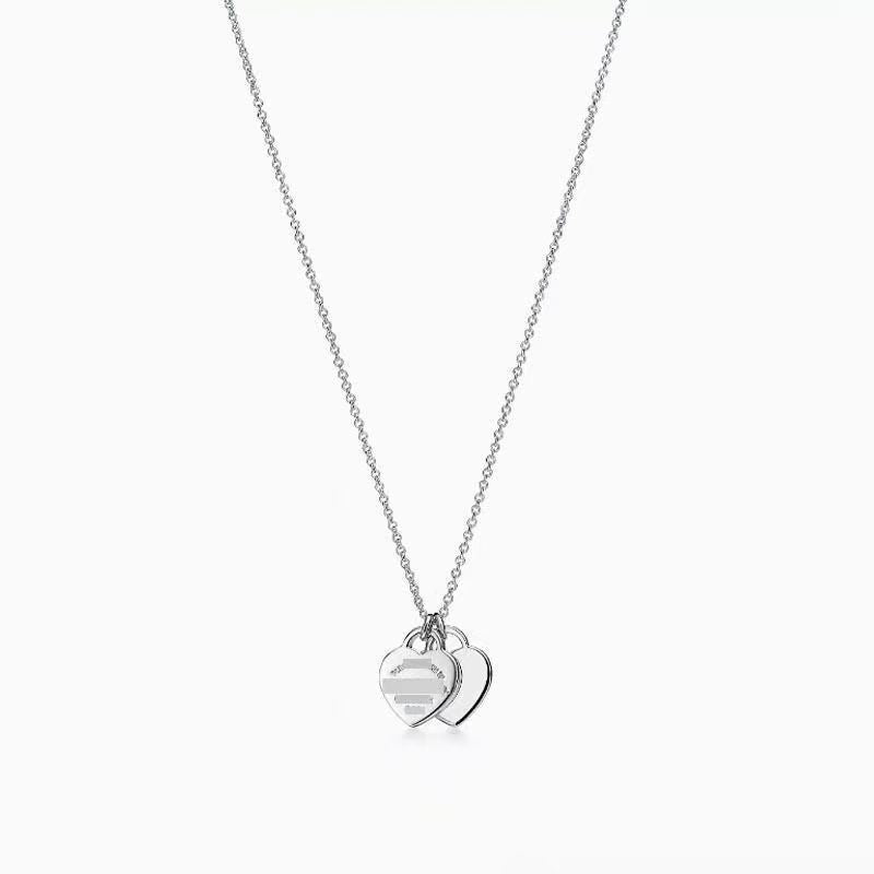 Wholesale Epoxy diamond gold-plated heart clavicle necklace