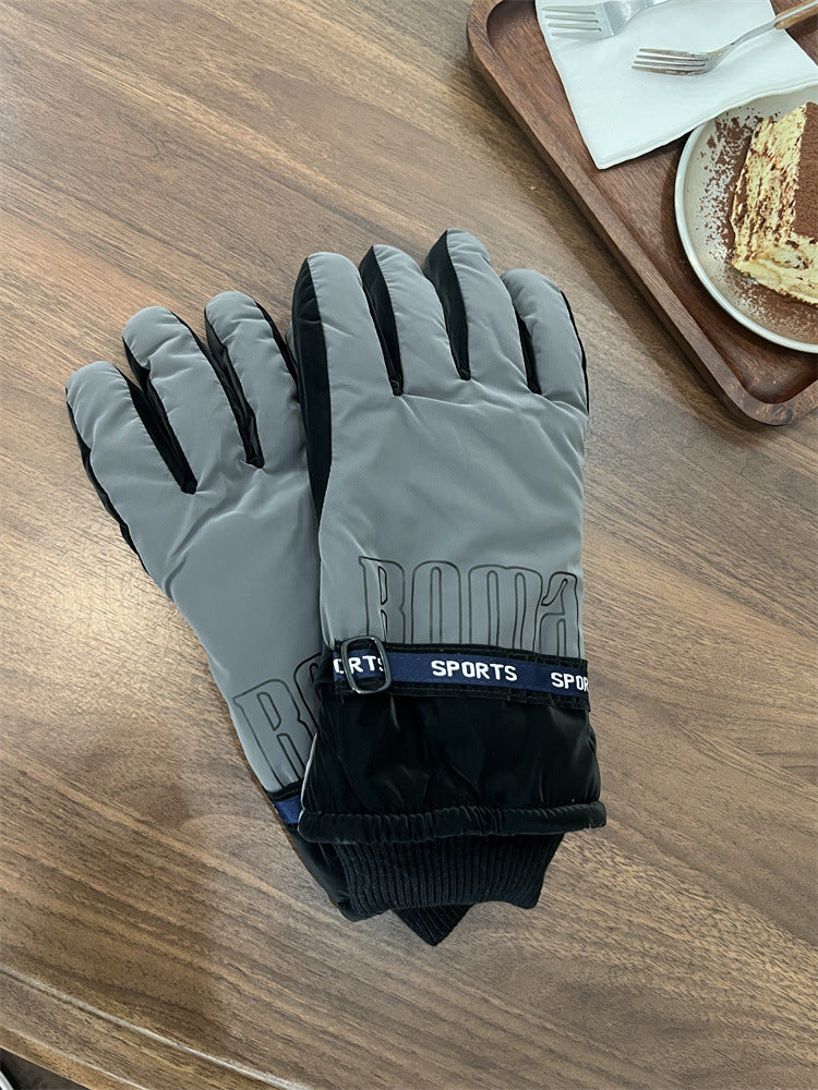 Wholesale women' s winter outdoor ski gloves plus fleece warm