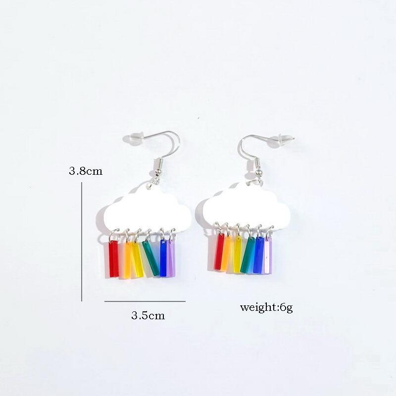 Wholesale Creative Cartoon Rainbow Clouds Acrylic Earrings