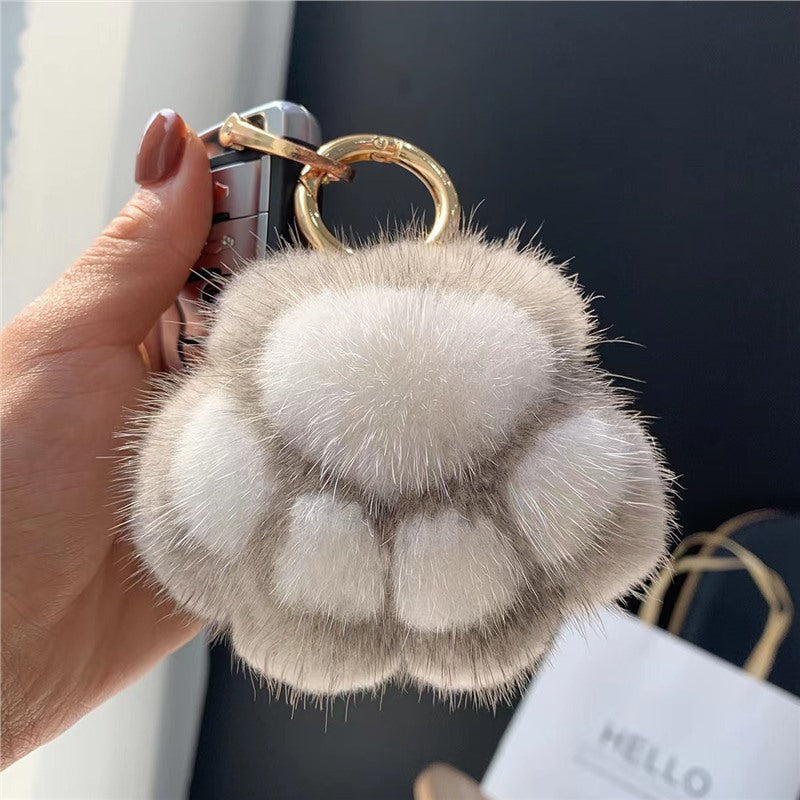 Wholesale 5pcs Paw Plush Pendant Cute Cat Keychain