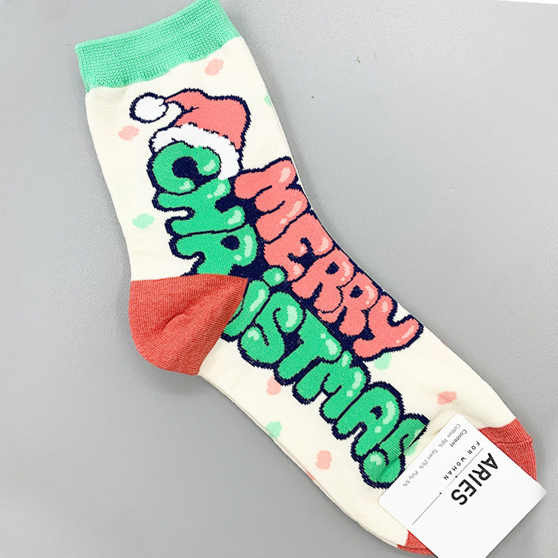 Wholesale 2023 Autumn and Winter New Christmas Mid-tube Cotton Socks