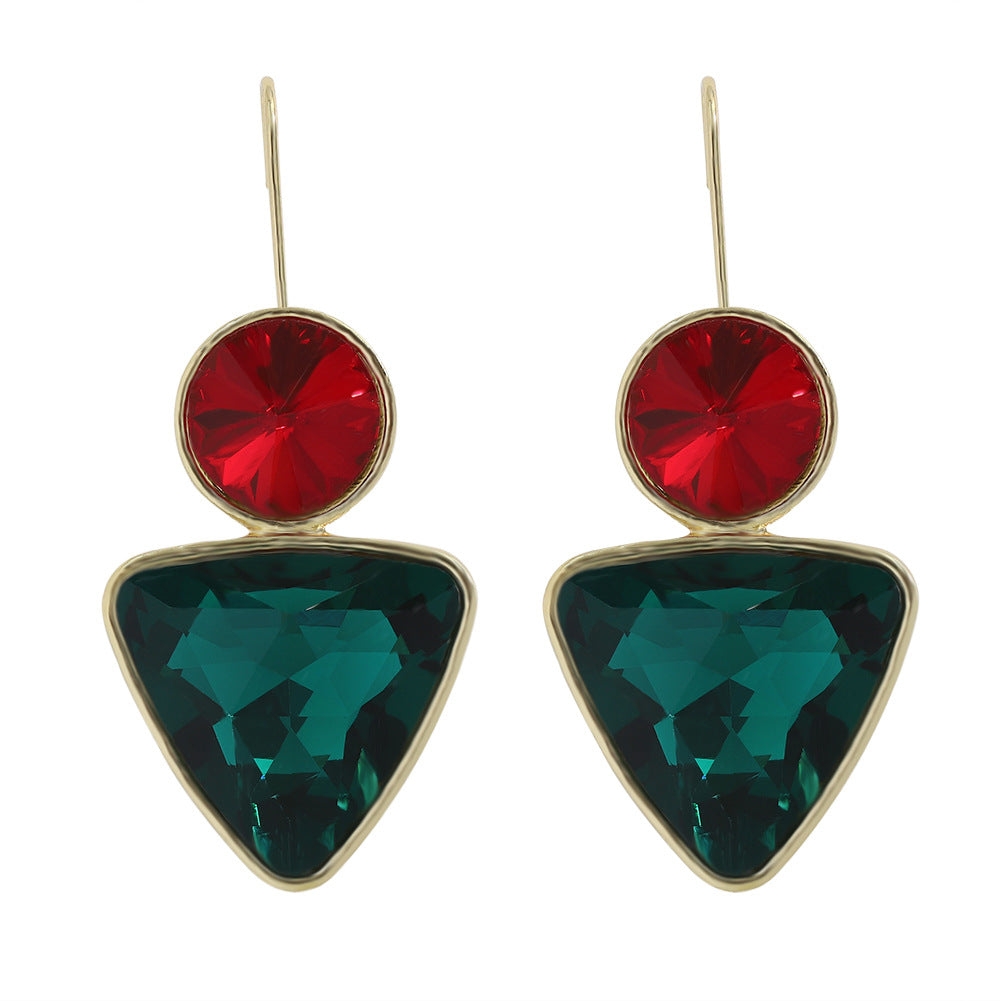 Wholesale Irregular Geometric Alloy Colorful Gemstone Sparkling Earrings