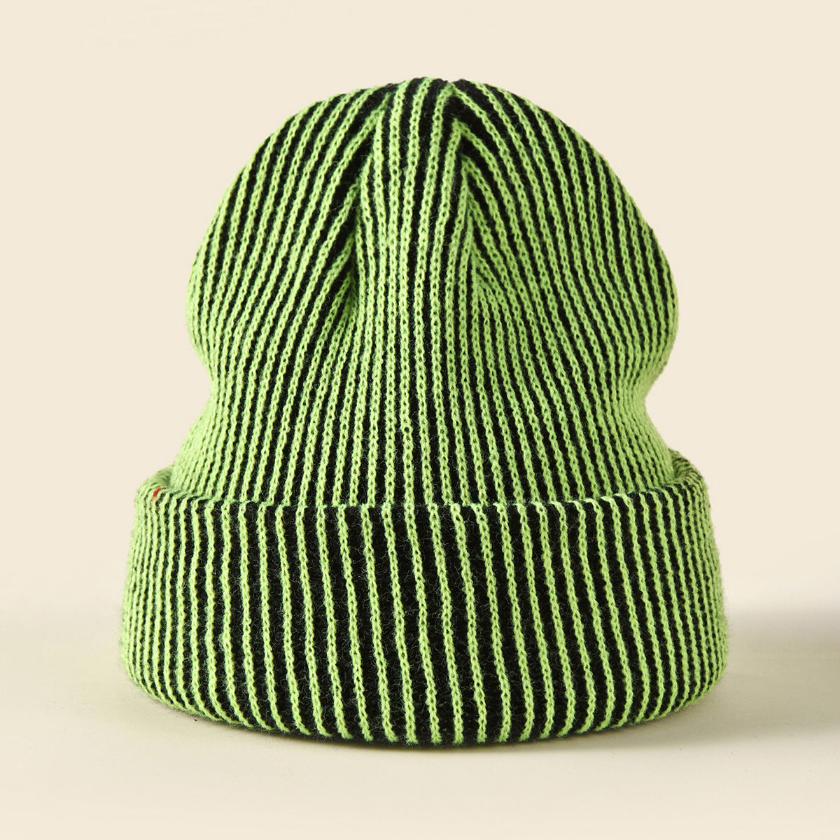 Wholesale Winter Striped Knitted Curled Brim Hats