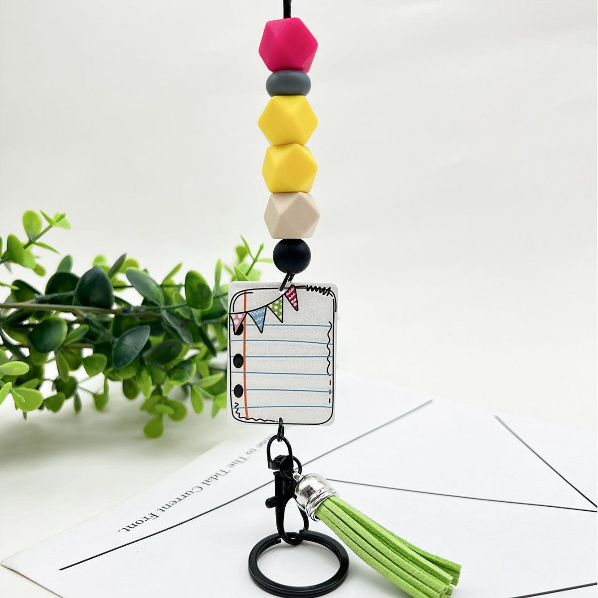 Wholesale Silicone beaded notebook lanyard keychain