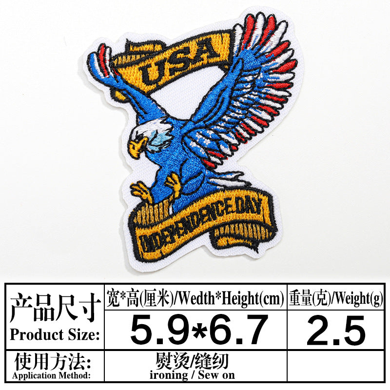 Wholesale Independence Day flag colorful and diverse embroidery DIY patches