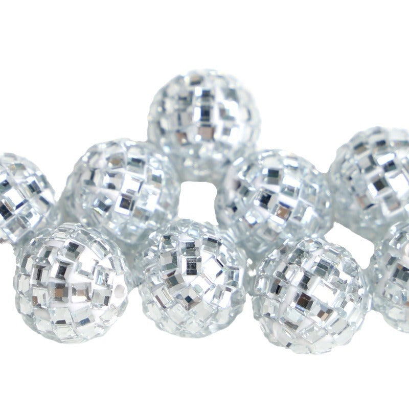 Wholesale 5pcs Electroplated Gold and Silver Patch Disco Clay Beads