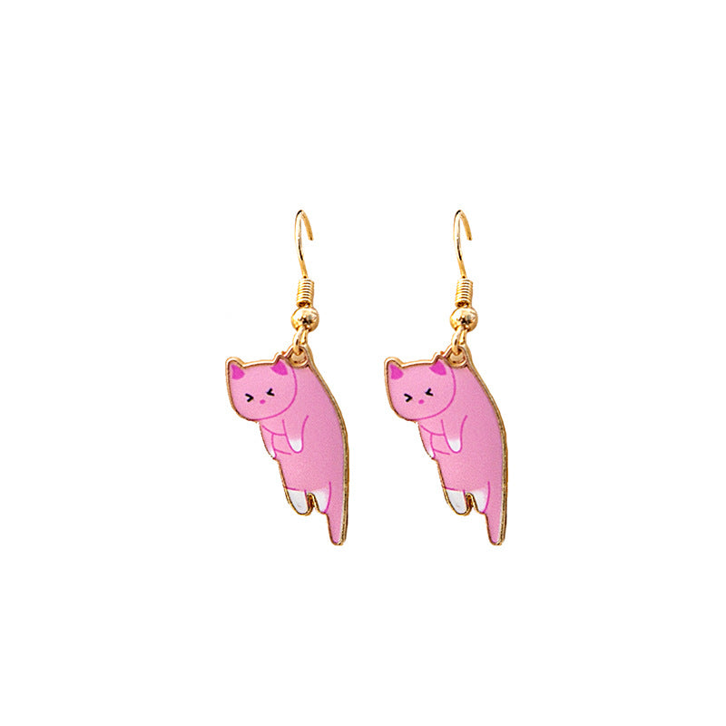 Wholesale Cartoon Cute Kitten Alloy Earrings