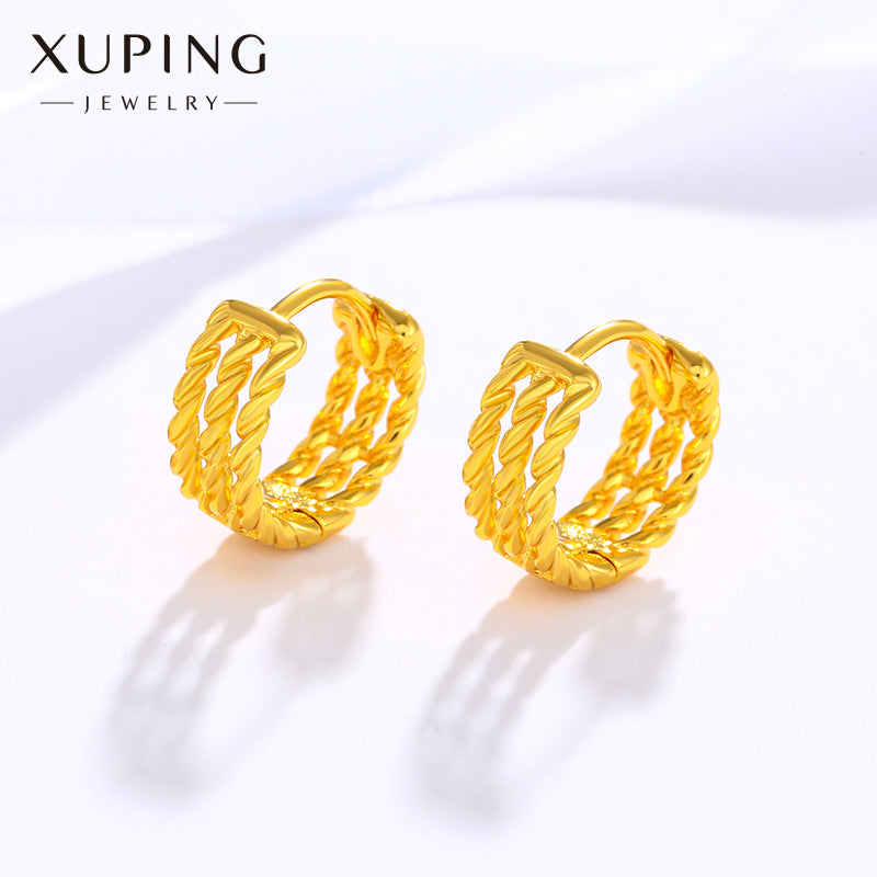 Wholesale Simple Gold Fried Dough Twists Fashion Retro Premium Earrings