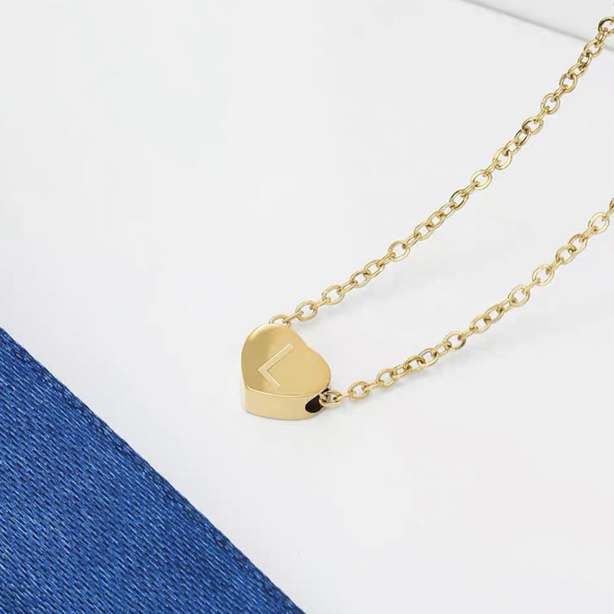 Wholesale Titanium Steel 26 English Letters Necklace