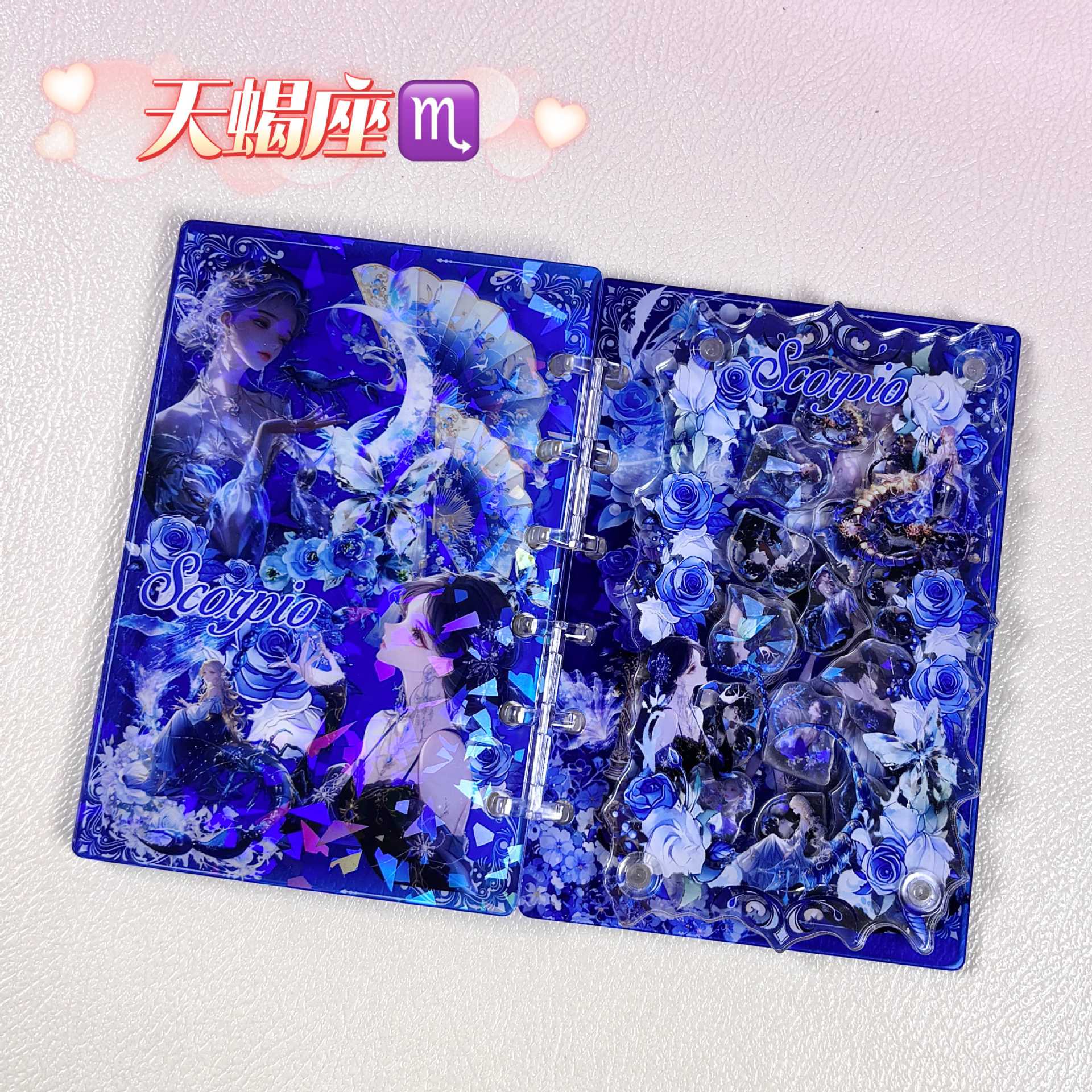 Wholesale Twelve Constellations Acrylic Shaker Book A7 Loose-leaf Notebook