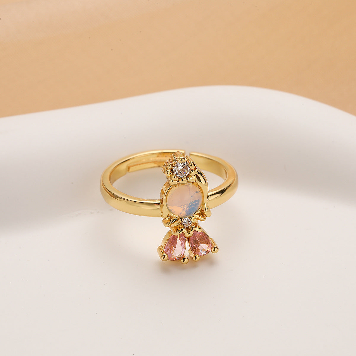 Wholesale Gold Plated Zircon Fairy Princess Ring