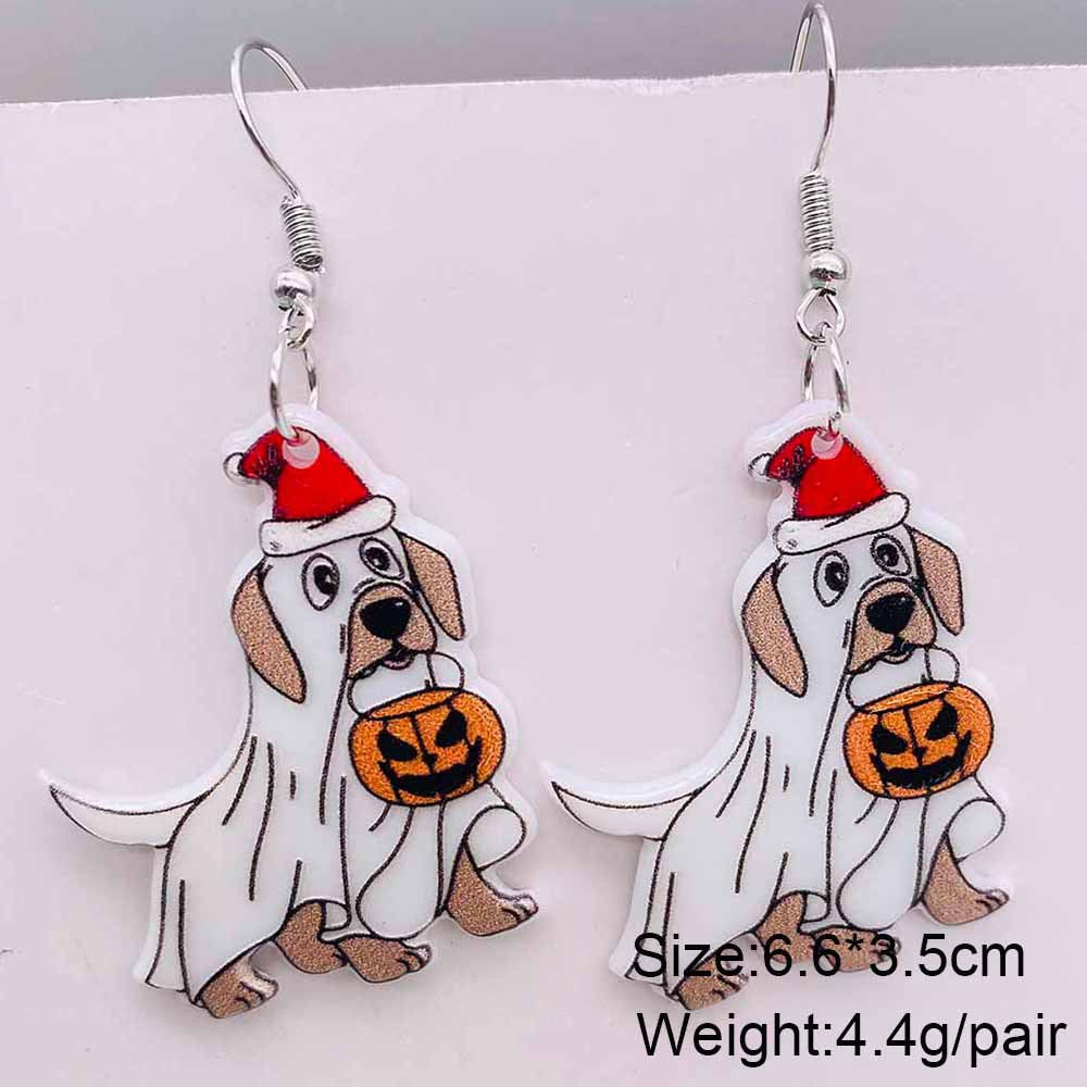 Wholesale Christmas Ghost Dog Acrylic Earrings