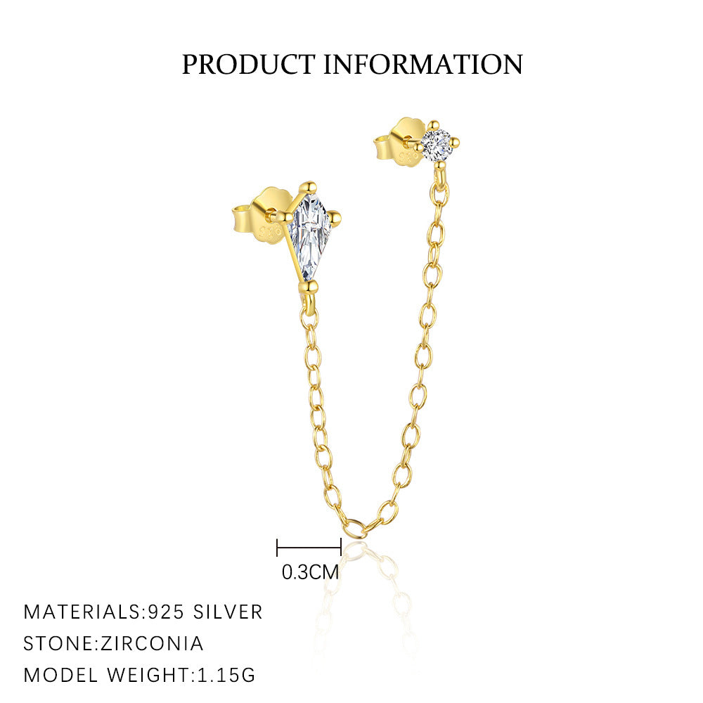 Wholesale Geometric Water Drop Zircon Earrings Ear Studs