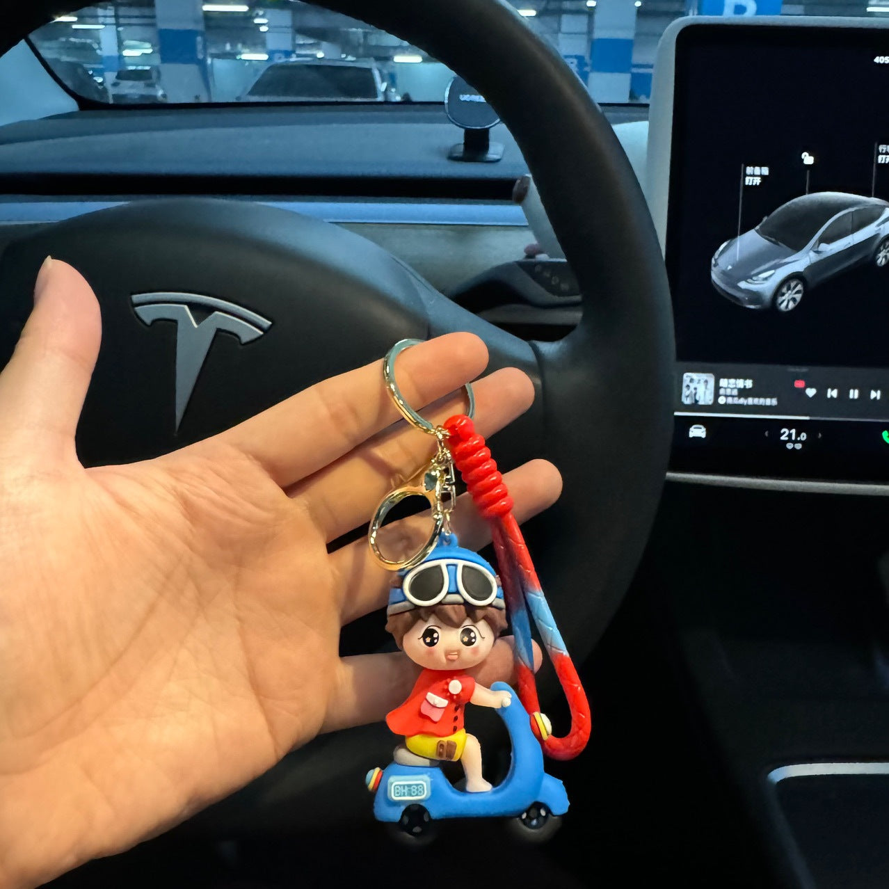 Wholesale Electric Car Boys and Girls Cute Cartoon Keychain Pendant