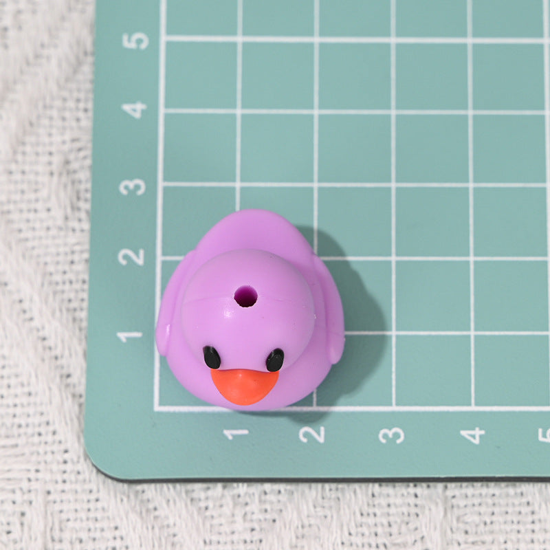 Wholesale 10pcs/pack Cute 3D duck rubber beads
