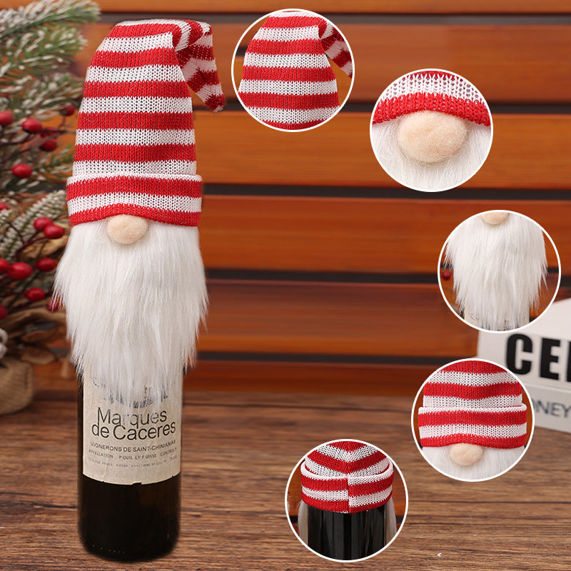Wholesale Christmas decorations faceless doll wine bottle cap  decoration