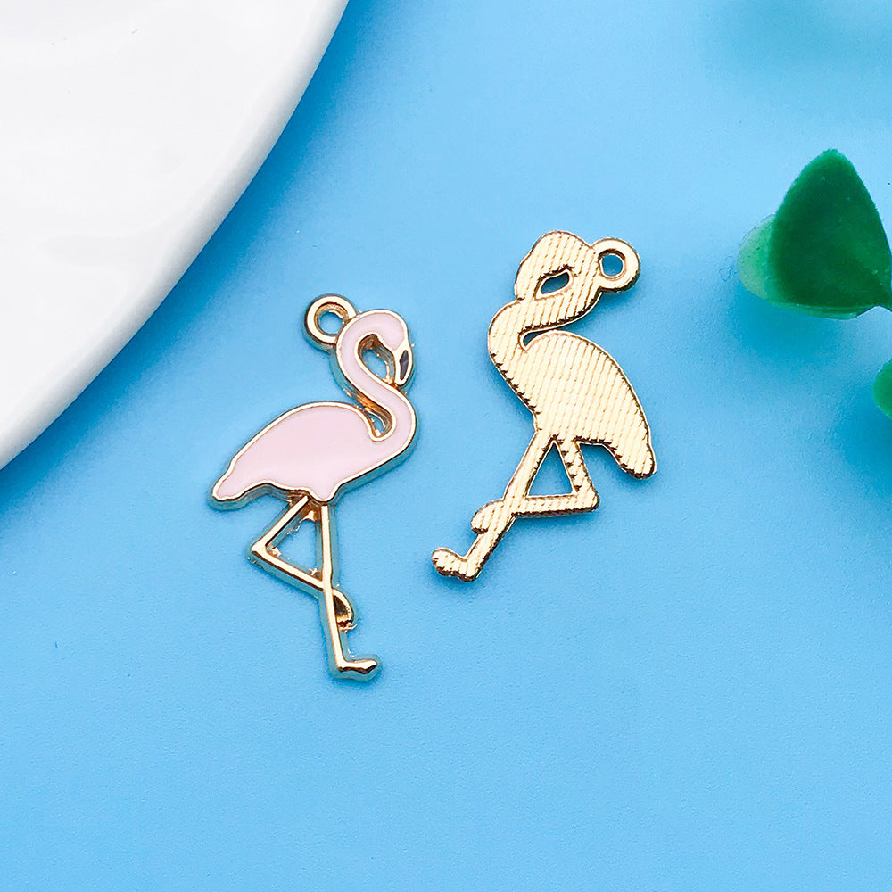 Wholesale Dripping Oil Girl Heart Pink Cartoon Cute Alloy DIY Necklace Bracelet Pendant