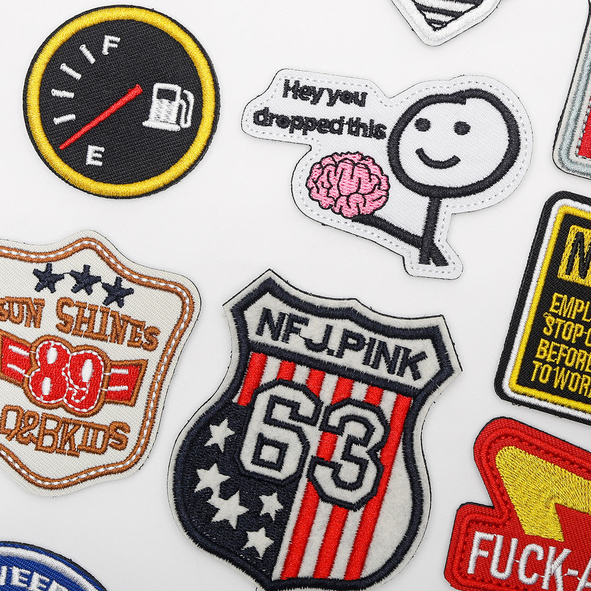 Wholesale Embroidered velcro badge back loop hook strap wool patches