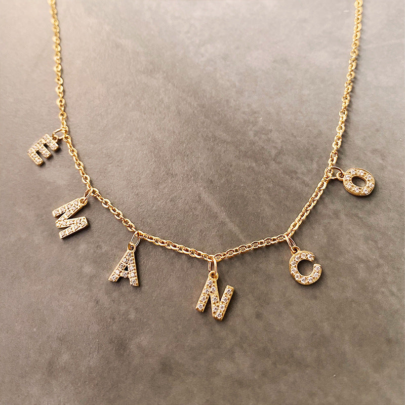 Wholesale Stainless Steel Alphabet Pendant Necklaces