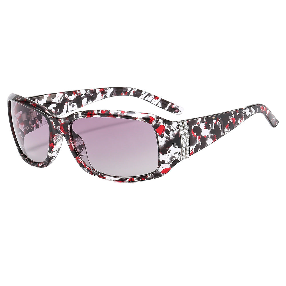 Wholesale Women's oval frame diamond-studded polarized sunglasses