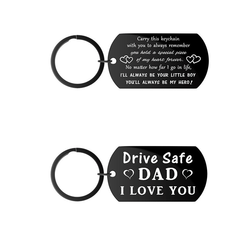 Wholesale Double-sided Engraved Stainless Steel Keychain