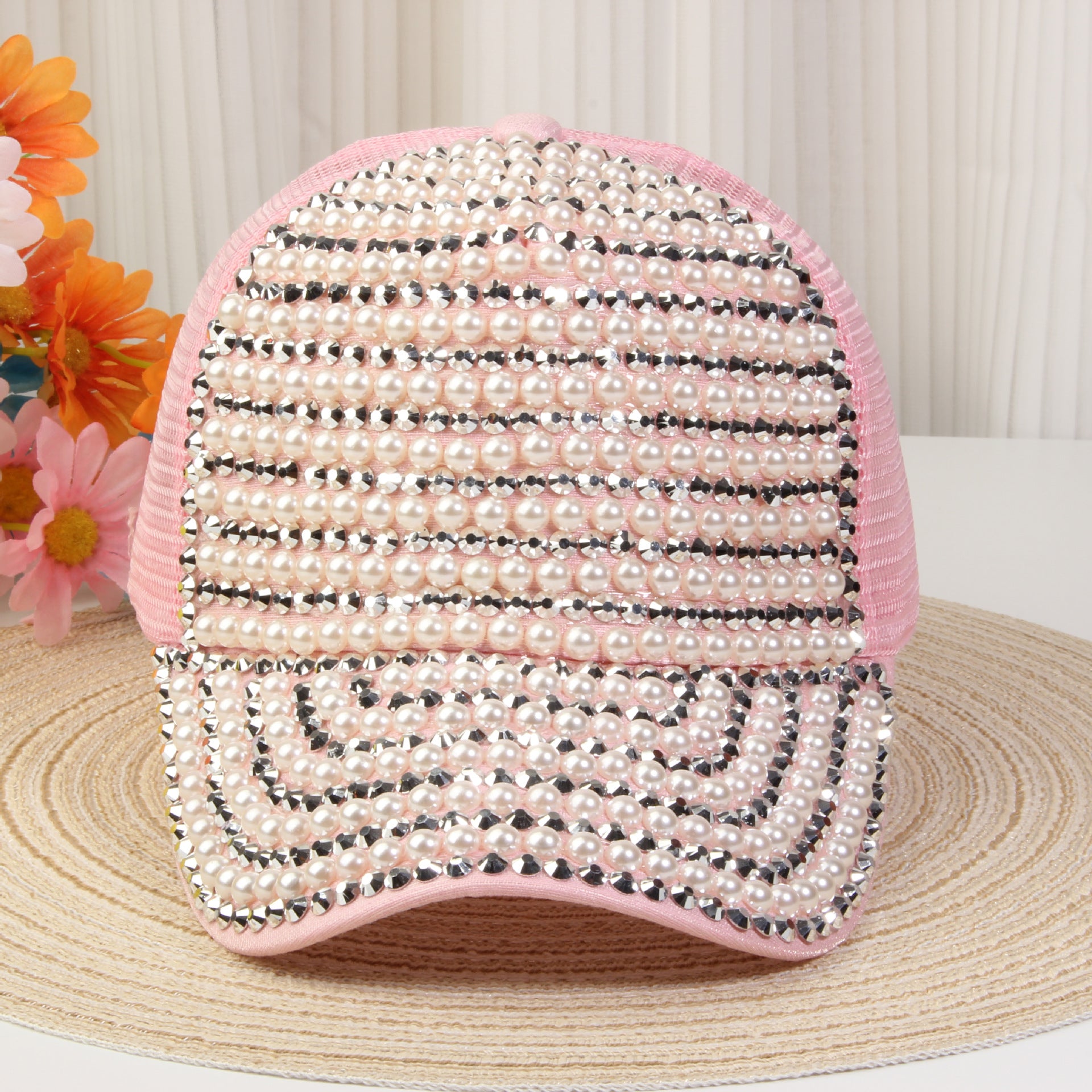 Wholesale Beaded Diamond Hollow Baseball Cap