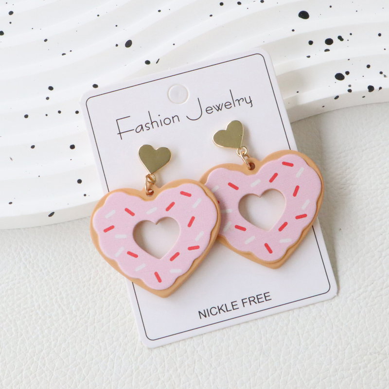 Wholesale Valentine's Day Love Donut Acrylic Earrings