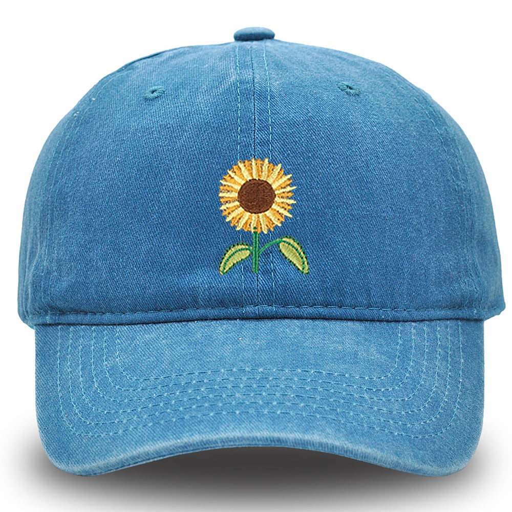 Wholesale Washed Cotton Sunflower Baseball Caps