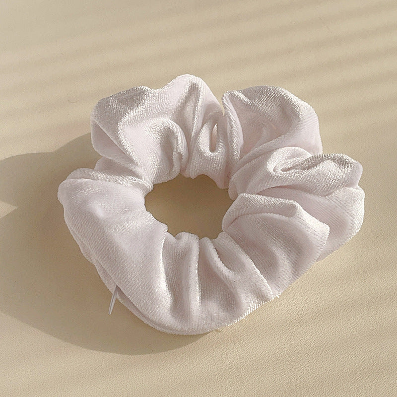 Wholesale Velvet Creative Zipper Pig Intestine Pleated Ponytail Head Rope