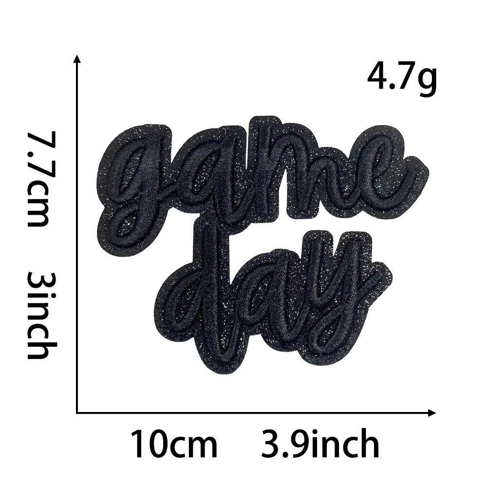 Wholesale Blue Game Day 3D Embroidered Iron On Patch For Clothing Trendy Party Gift Boutique Resale