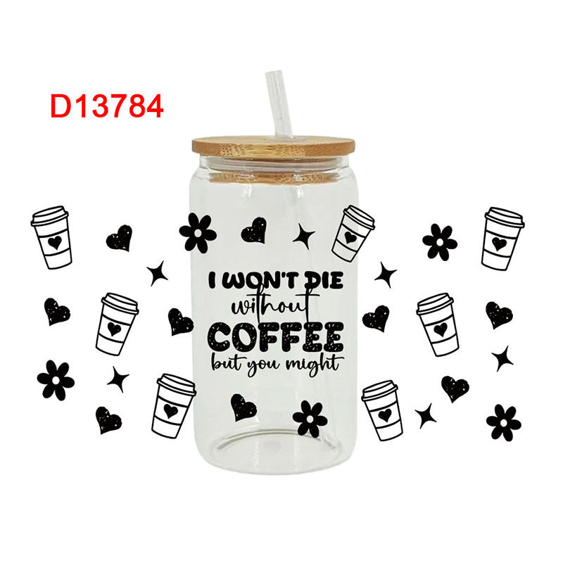 Wholesale Colored Coffee Series 16oz Cup UV DTF Wraps