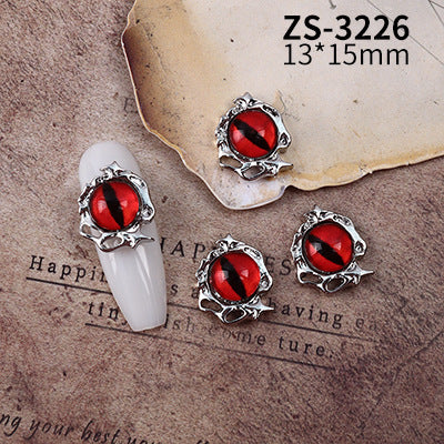 Wholesale Dark Cyberpunk Devil Eye Nail Art Decor In Alloy Metal Trendy Chic Nail Accessory For Everyday And Resale