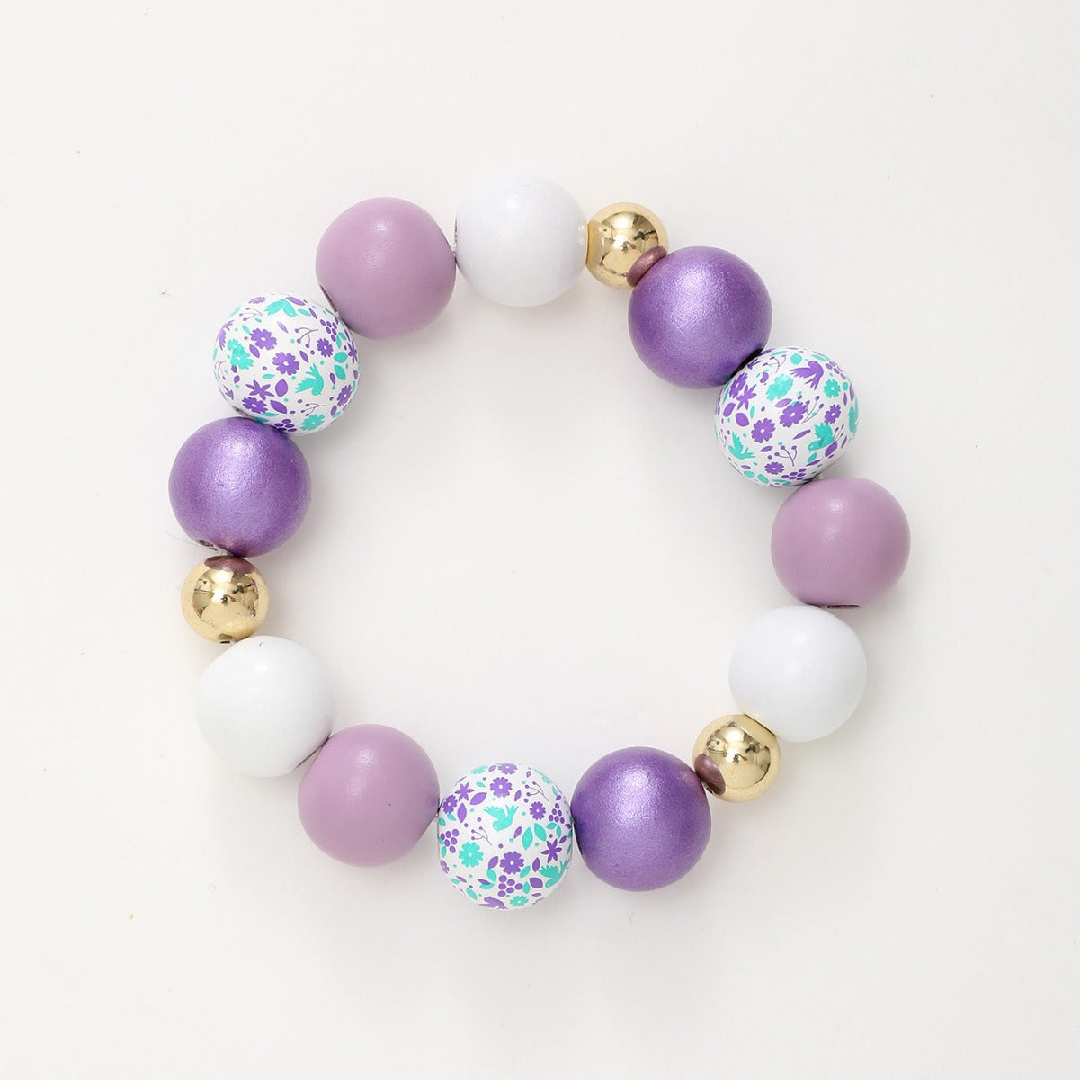 Wholesale Summer Candy Color Beaded Bracelet Wooden Bracelet Keychain