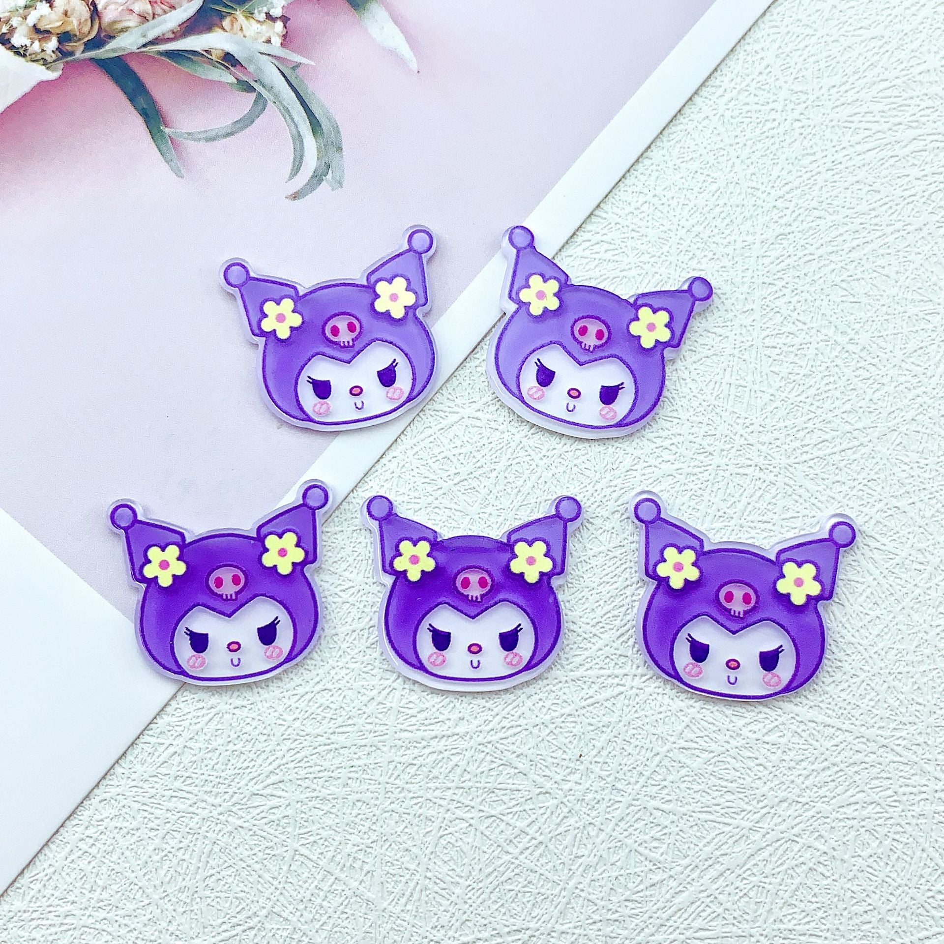 Wholesale 30pcs/ pack Acrylic Cartoon Acrylic Flatback Patch Handmade DIY Accessories