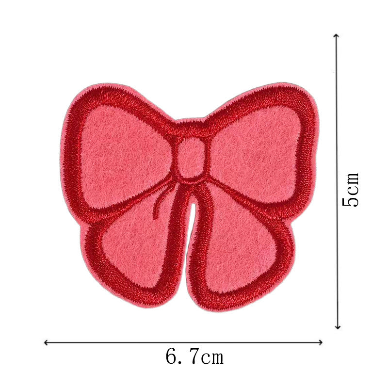 Wholesale Red Bow Embroidery Patch Set Of 9 For DIY Hair Clips And Towel Applique Fashion Accessory