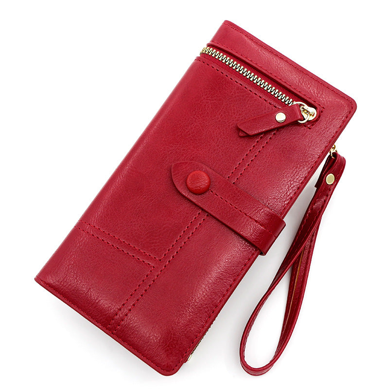 Wholesale PU Long Multi Card Zipper Wallet