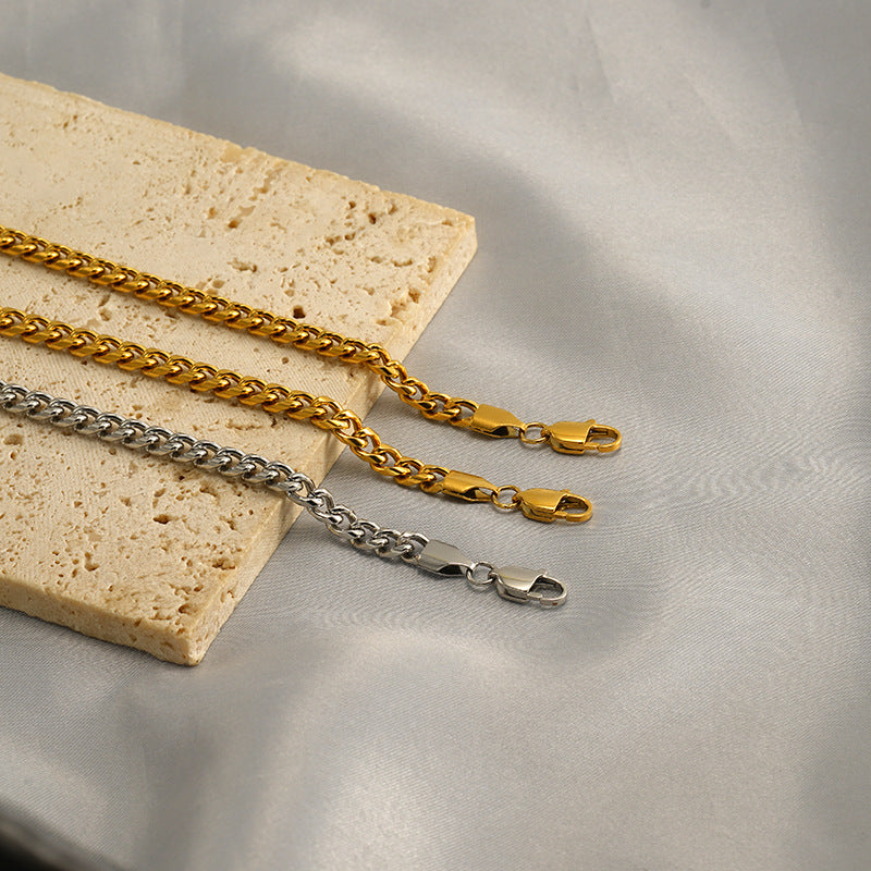Wholesale Titanium steel interlocking rings gold and silver bracelet