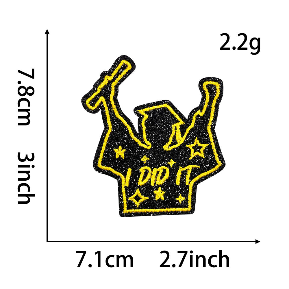 Wholesale Embroidered Graduation Patch Set Chic DIY Iron On Applique Creative Gift For Students And Resale