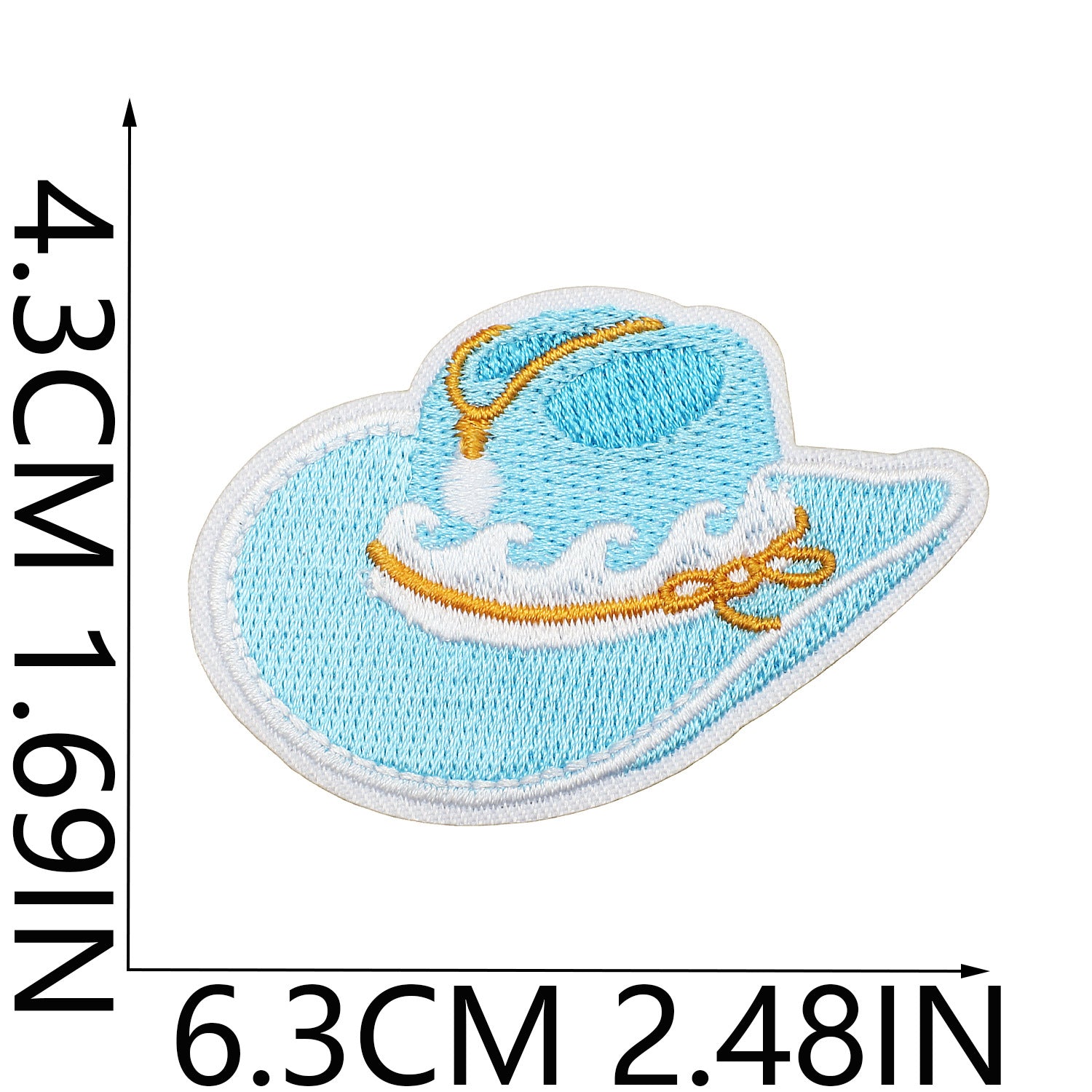 Wholesale Western Cowboy Shell Embroidered Patch Polyester Heat Transfer Applique For Clothing Casual Decorative Accent And Resale