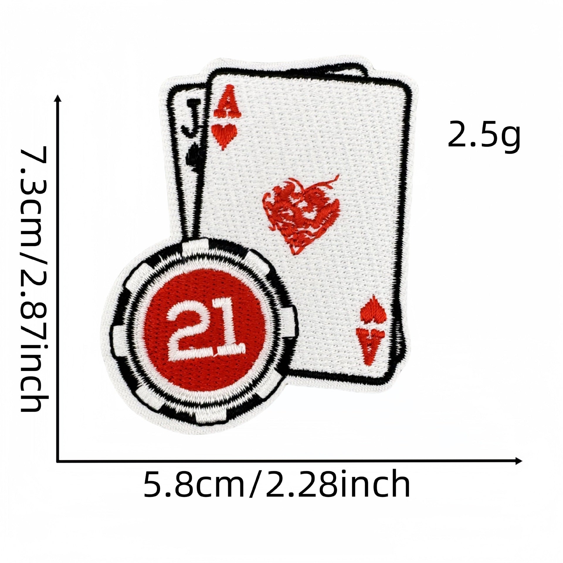 Wholesale Cartoon playing card embroidered patch
